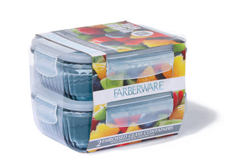 Thumbnail 2: Farberware 2 Pk Embossed Glass Food Storage Containers 