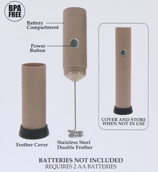 Thumbnail 2: Bombay Stainless Steel Battery Operated Milk Frother 
