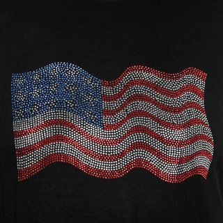 Thumbnail 2: Kate Park Women's Plus Americana Rhinestone Flag Top 