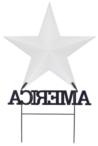 Thumbnail 2: Zaer Ltd. 24x38 Americana Metal Star Garden Stake 