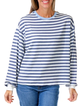 Thumbnail 1: Emily Daniels Women's Long Sleeve Crew Neck Top 