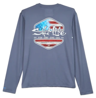 Thumbnail 2: Salt Life Men's Performance Fish Graphic Long Sleeve Tee 