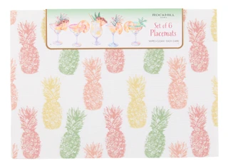 Thumbnail 1: Rockhill Home 6 Pk Pineapple Frenzy Placemats 