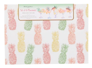Thumbnail 2: Rockhill Home 6 Pk Pineapple Frenzy Placemats 