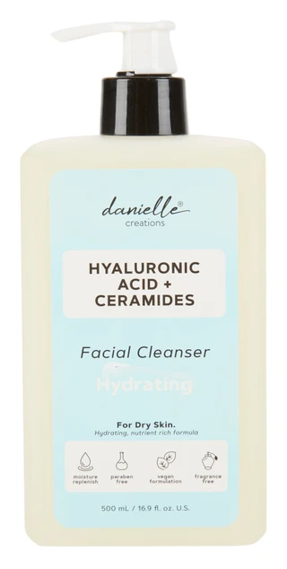 Thumbnail 1: DANIELLE CREATIONS 16.9 oz Hyaluronic Acid Ceramides Hydrating Facial Cleanser 