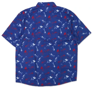 Thumbnail 2: Guy Harvey Men's Americana Button Down 2 Pocket Gamefish Shirt 