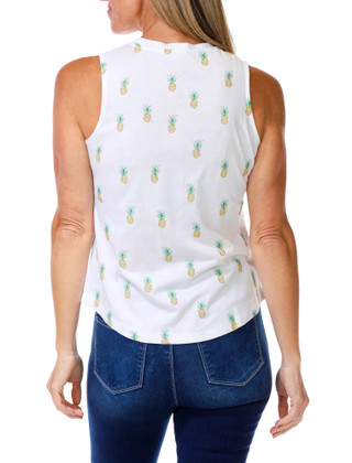 Thumbnail 2: Philosophy Women's Petite Sleeveless Embroidered Pineapple Top 
