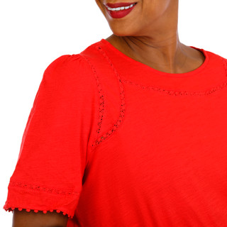 Thumbnail 4: Coral Bay Plus Short Sleeve Lace Trim Top 