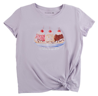 Thumbnail 1: Abercrombie & Fitch Girls Side Tie Ice Cream Tee 