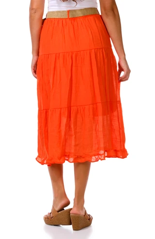 Thumbnail 2: Ana & Rose Women's Belted Tiered Maxi Skirt 