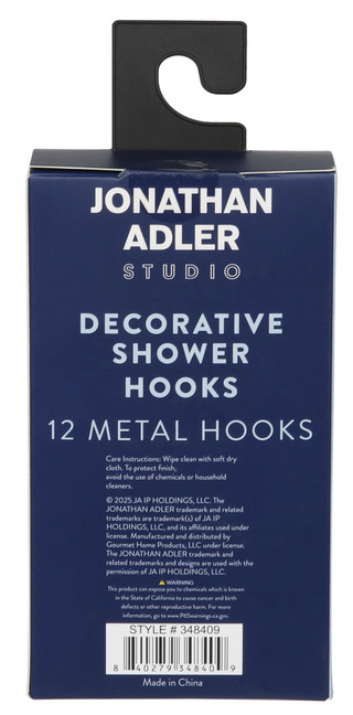 Thumbnail 2: Jonathan Adler 12 Pk Decorative Metal Shower Hooks 