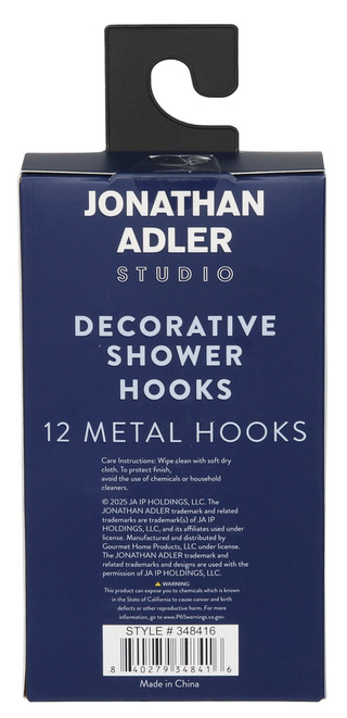 Thumbnail 2: Jonathan Adler 12 Pk Decorative Metal Shower Hooks 