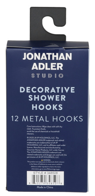 Thumbnail 2: Jonathan Adler 12 Pk Decorative Metal Shower Hooks 