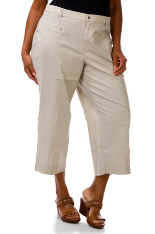 Thumbnail 5: Coral Bay Plus Stretch Poplin Capris 