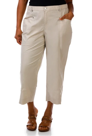 Thumbnail 1: Coral Bay Plus Stretch Poplin Capris 