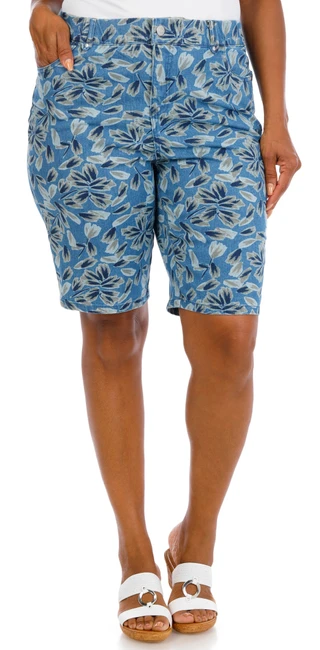 Thumbnail 2: Coral Bay Plus Floral Denim Shorts 