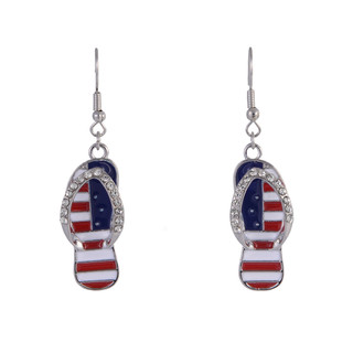 Thumbnail 1: America 250 Americana Flip Flop Drop Earrings 
