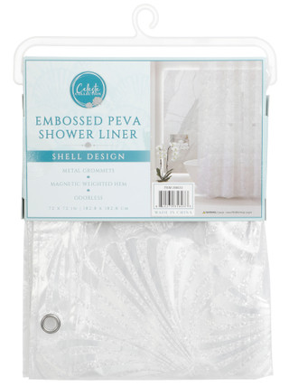 Thumbnail 2: Celeste Collection 72x72 Embossed PEVA Shower Liner 