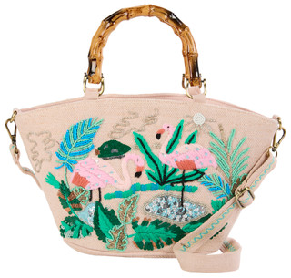 Thumbnail 1: AMERICA AND BEYOND Embellished Flamingo Mini Tote 