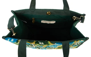 Thumbnail 3: AMERICA AND BEYOND Evergreen Monstera Embellished Bag 
