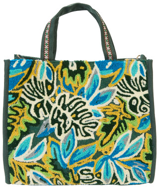 Thumbnail 1: AMERICA AND BEYOND Evergreen Monstera Embellished Bag 