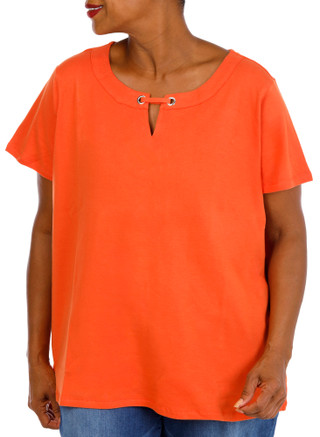 Thumbnail 4: Coral Bay Plus Split Grommet Neck Top 
