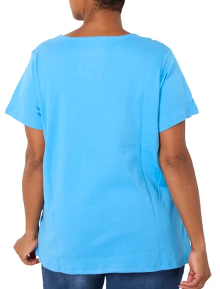 Thumbnail 2: Coral Bay Plus Short Sleeve Split Grommet Neck Top 