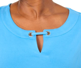 Thumbnail 3: Coral Bay Plus Short Sleeve Split Grommet Neck Top 