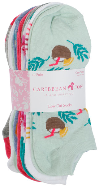 Thumbnail 1: Caribbean Joe Women's 10 Pk Low Cut Socks 
