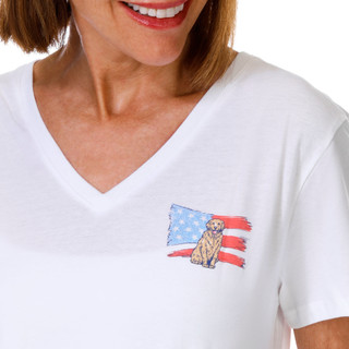 Thumbnail 2: REEL LEGENDS Women's Short Sleeve V Neck Graphic Tee 