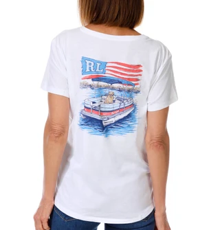 Thumbnail 1: REEL LEGENDS Women's Short Sleeve V Neck Graphic Tee 