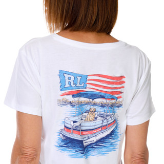 Thumbnail 3: REEL LEGENDS Women's Short Sleeve V Neck Graphic Tee 