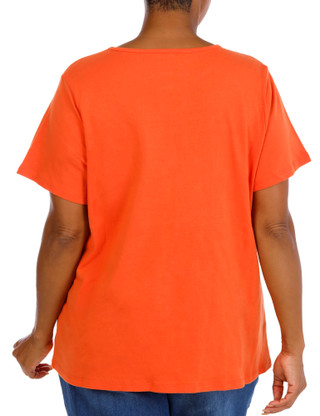 Thumbnail 2: Coral Bay Plus Short Sleeve Hardware Keyhole Neck Top 