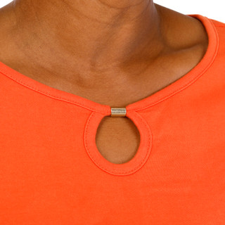 Thumbnail 3: Coral Bay Plus Short Sleeve Hardware Keyhole Neck Top 