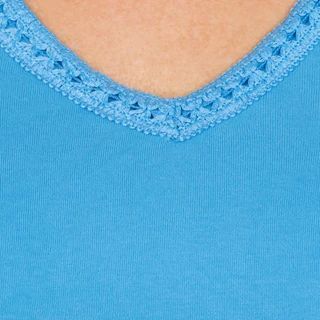 Thumbnail 3: Coral Bay Plus Short Sleeve Crochet Trim V-Neck Top 