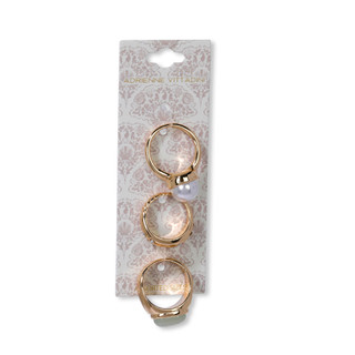 Thumbnail 1: ADRIENNE VITTADINI 3 Pk Rings 