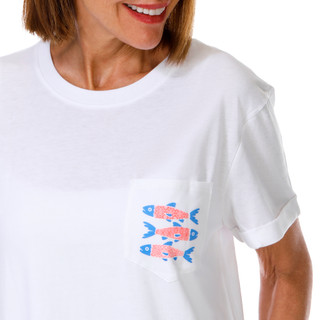 Thumbnail 4: REEL LEGENDS Women's Short Sleeve Relaxed Pocket Graphic Tee 