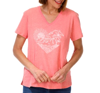 Thumbnail 1: REEL LEGENDS Women's Short Sleeve V Neck Graphic Tee 