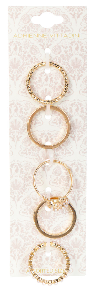 Thumbnail 1: ADRIENNE VITTADINI 5 Pk Rings 