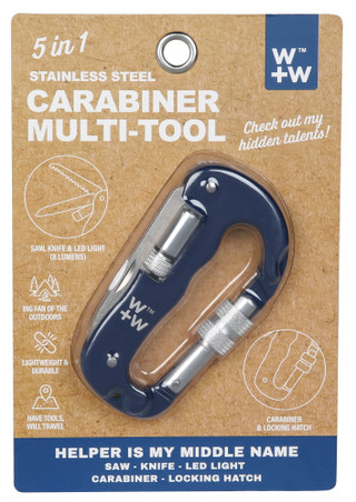 Thumbnail 1: W+W 5-in-1 Stainless Steel Carabiner Multi Tool 