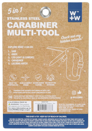 Thumbnail 2: W+W 5-in-1 Stainless Steel Carabiner Multi Tool 