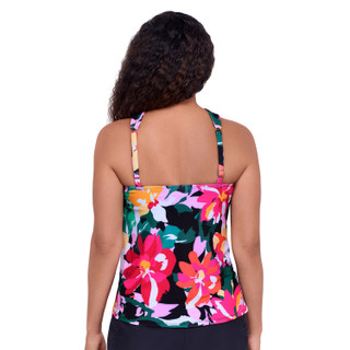 Thumbnail 2: American Beach Women's Layered Halter Tankini Swim Top 