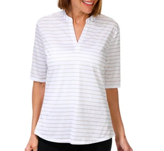 Thumbnail 1: REEL LEGENDS Women's Short Sleeve Freeline Split Neck Top 