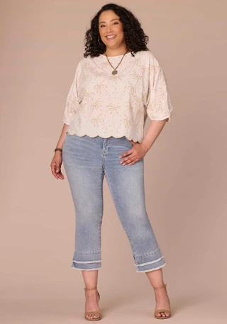 Thumbnail 2: Democracy Plus Palm Tree Eyetlet Top 