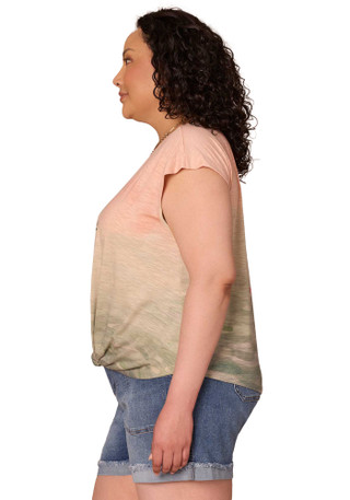 Thumbnail 4: Democracy Plus Short Sleeve Floral Knot Top 
