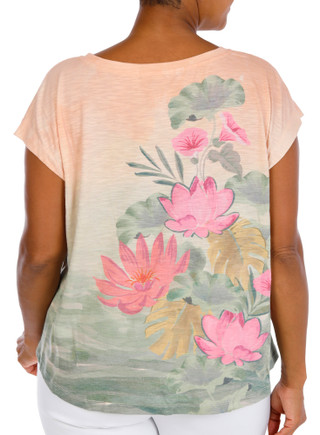 Thumbnail 5: Democracy Plus Short Sleeve Floral Knot Top 