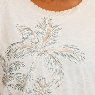 Thumbnail 4: Democracy Plus Short Sleeve Embroidered Palm Tree Top 
