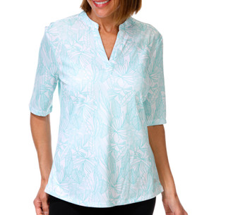 Thumbnail 1: REEL LEGENDS Women's Short Sleeve Freeline Split Neck Top 