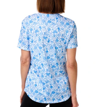 Thumbnail 5: REEL LEGENDS Women's Short Sleeve Freeline V Neck Top 