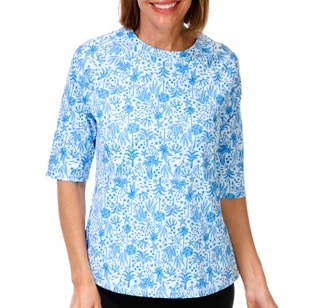Thumbnail 1: REEL LEGENDS Women's Short Sleeve BeachPro Crew Neck Top 
